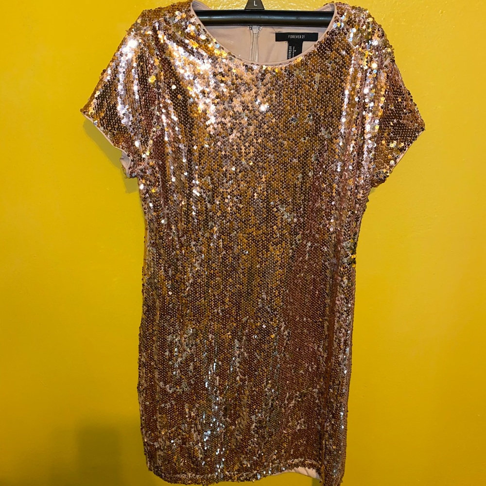 Sequenced rose gold dress